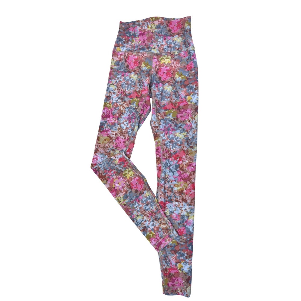 Lululemon Leggings Womens 4 Multi-Color Excellent Floral Print High-Rise Yoga